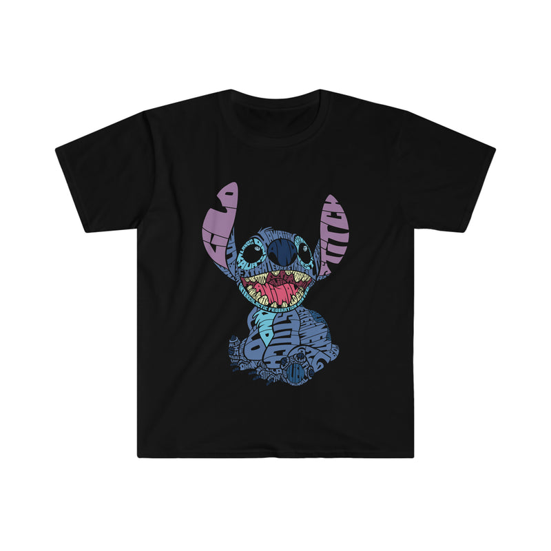 Stitch Calligram Unisex Softstyle T-Shirt