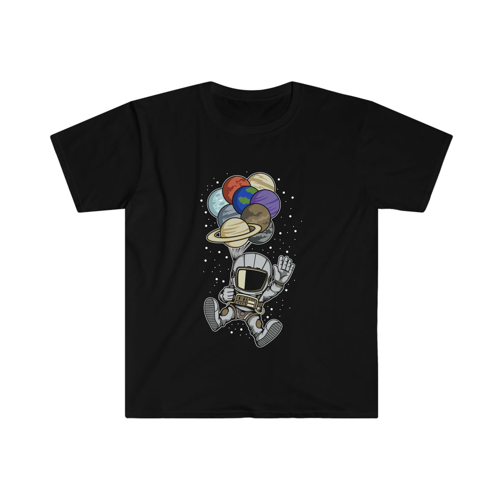 Astronaut Baloon Planets Unisex Softstyle T-Shirt