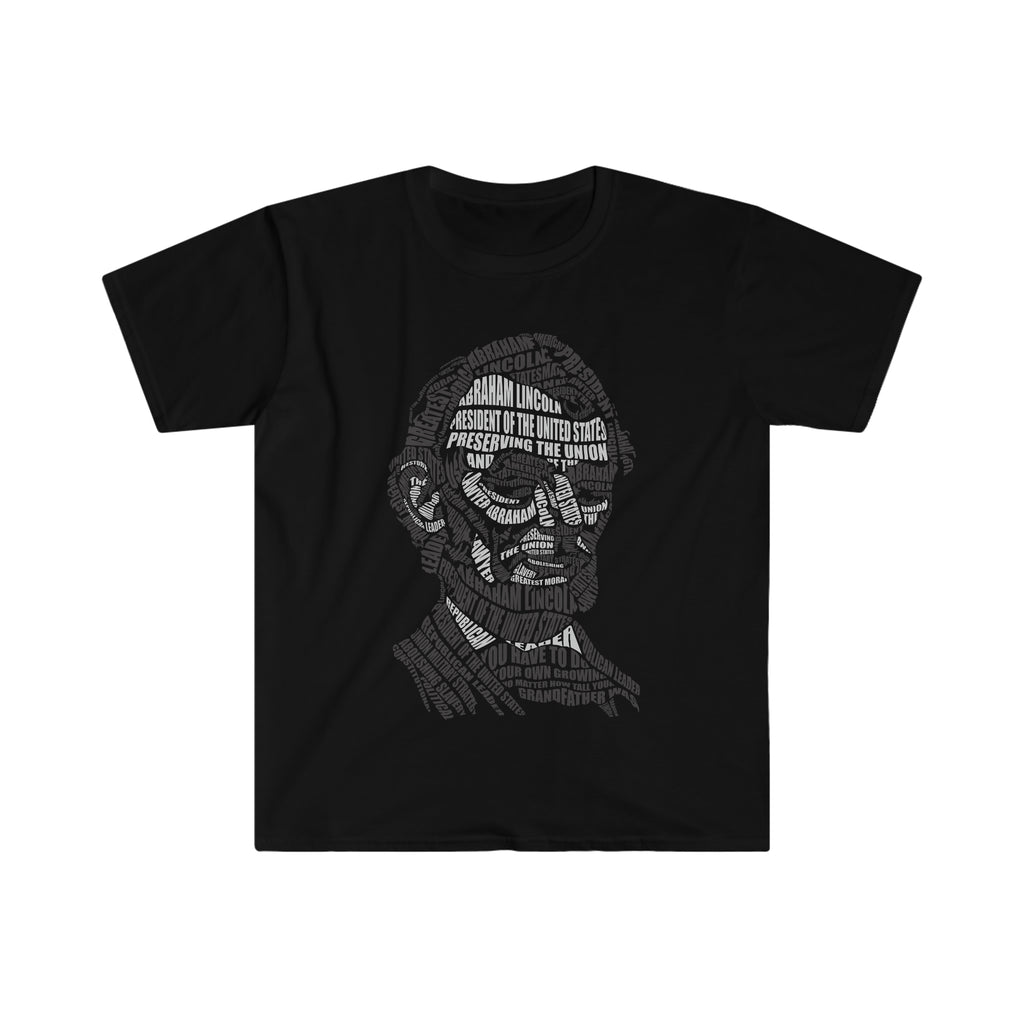 Abraham Lincoln Calligram Unisex Softstyle T-Shirt