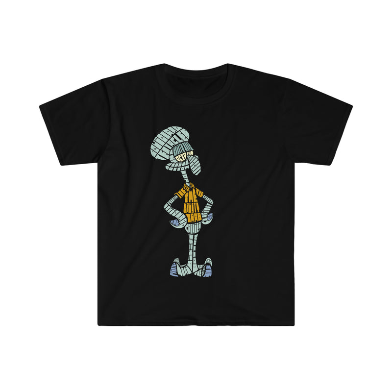 Squidward Calligram Unisex Softstyle T-Shirt