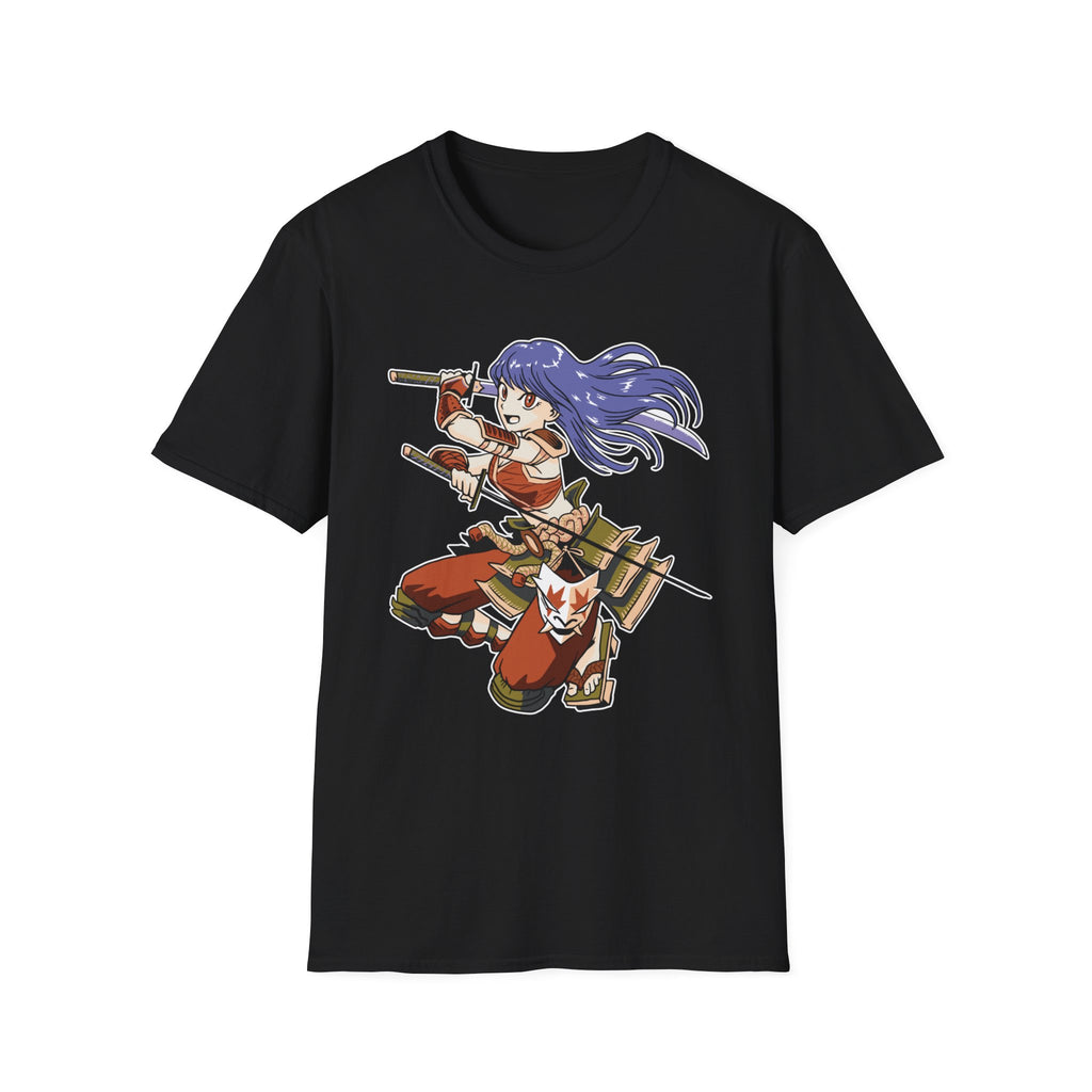 Flying Samurai Girl Unisex Softstyle T-Shirt