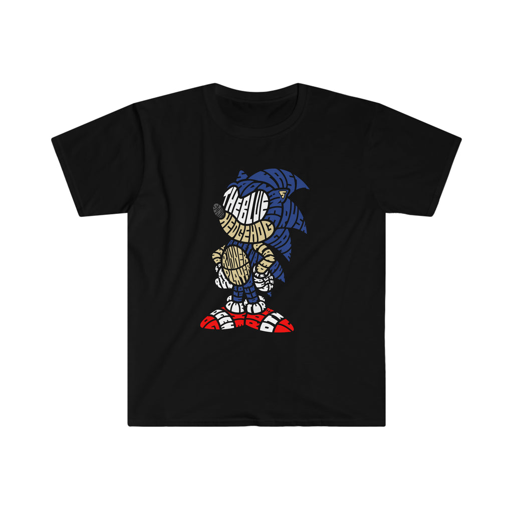 The Blue Hedgehog Calligram Unisex Softstyle T-Shirt