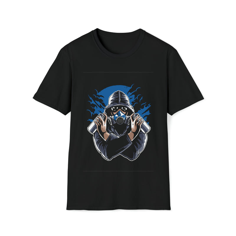 Graffiti Gasmask Unisex Softstyle T-Shirt