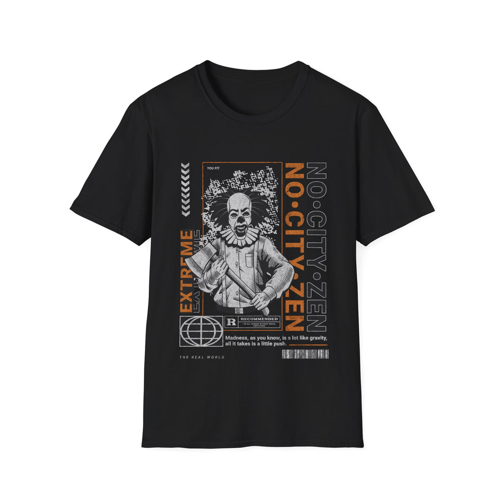 No City Zen Streetwear Killer Clown Unisex Softstyle T-Shirt