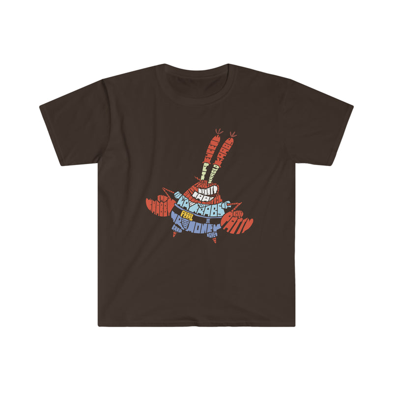 Mr Krabs Calligram Unisex Softstyle T-Shirt