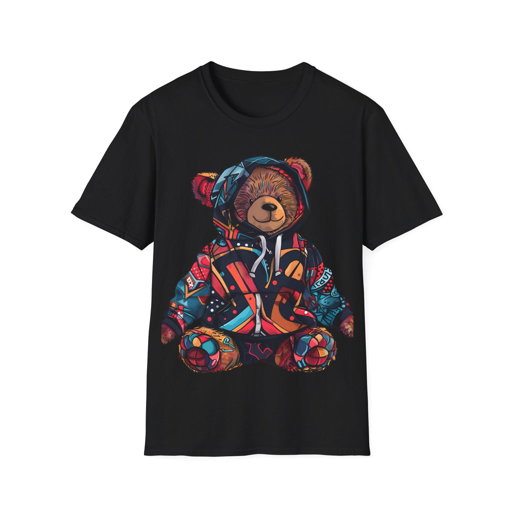 Retro Hoodie Bear Unisex Softstyle T-Shirt