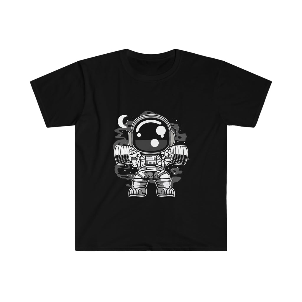 Astronaut Barbell Body Builder Unisex Softstyle T-Shirt