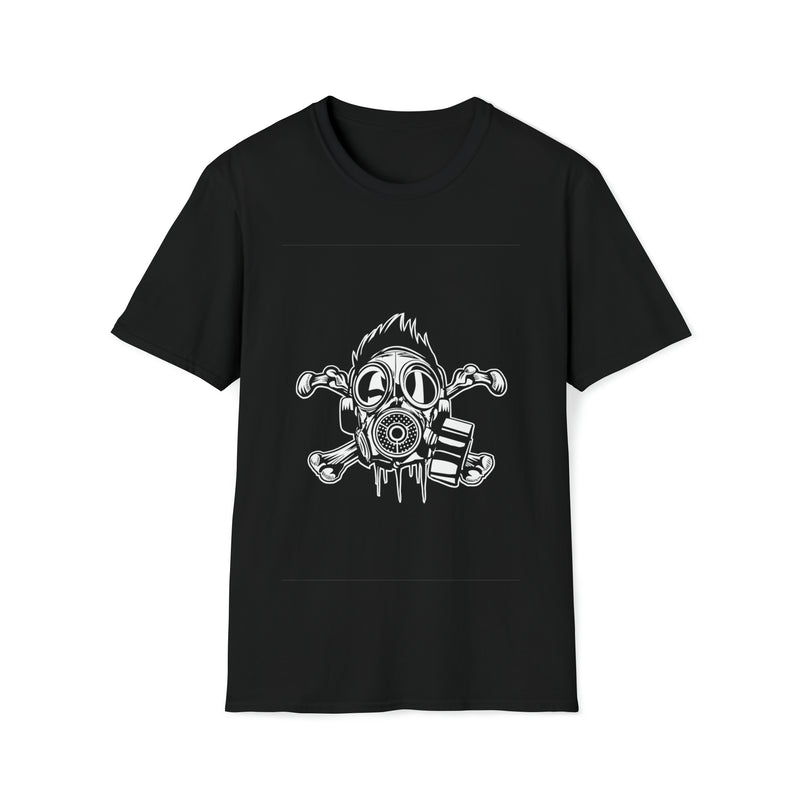 Cross Bones Gasmask Unisex Softstyle T-Shirt
