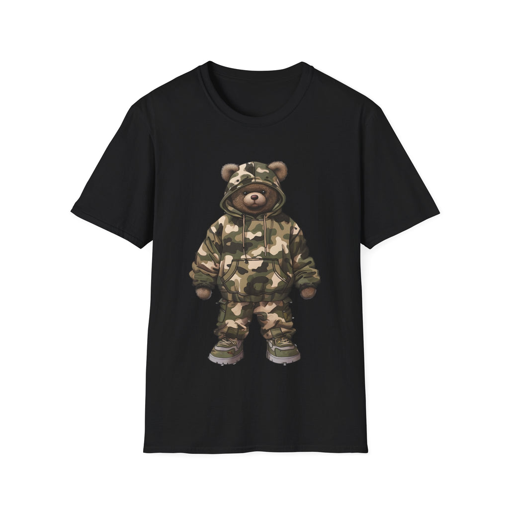 Camo Bear Cool Unisex Softstyle T-Shirt