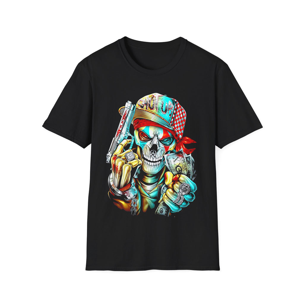 Skeleton Gangster Unisex Softstyle T-Shirt