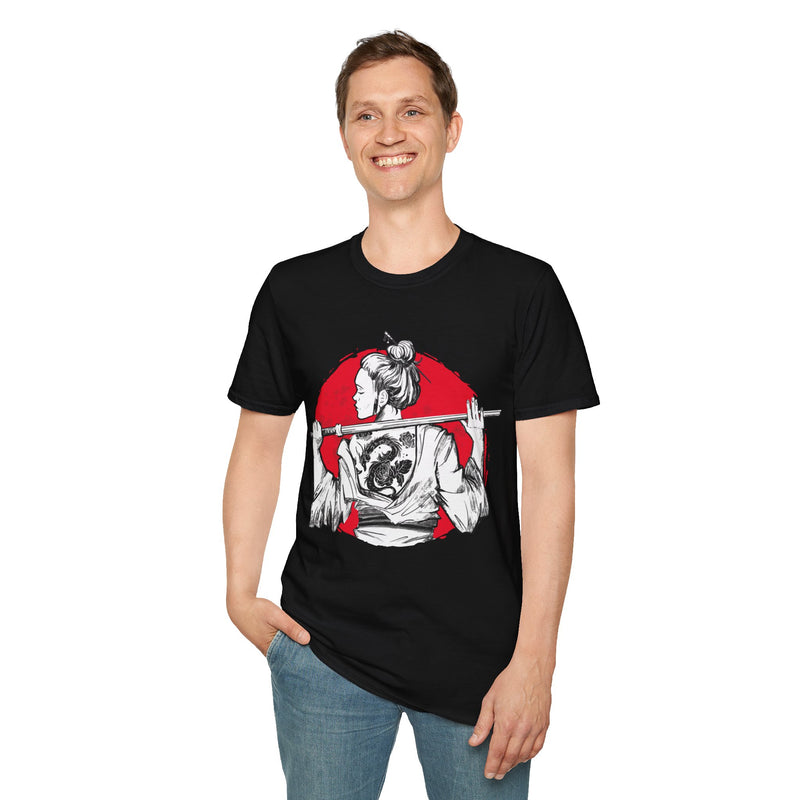 Samurai Girl Tattoo Unisex Softstyle T-Shirt