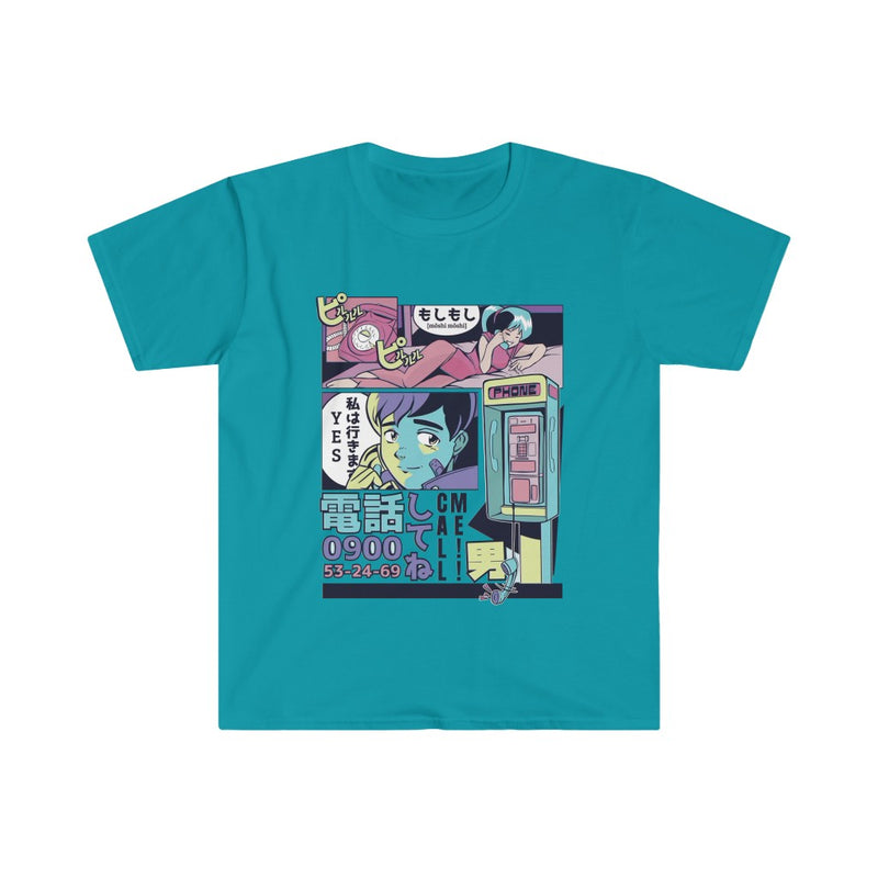 Anime Vaporwave Call Me Unisex Softstyle T-Shirt