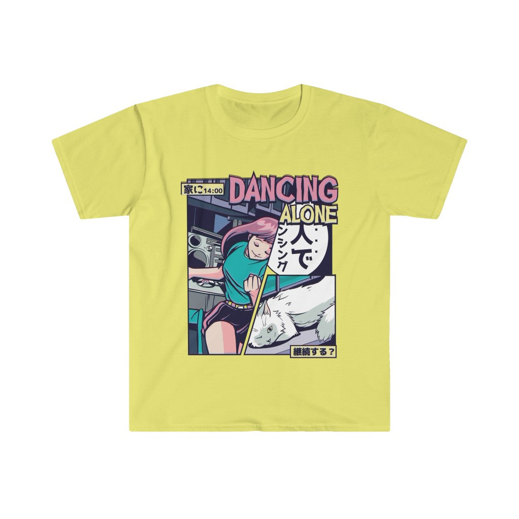 Anime Vaporwave Dancing Alone Unisex Softstyle T-Shirt