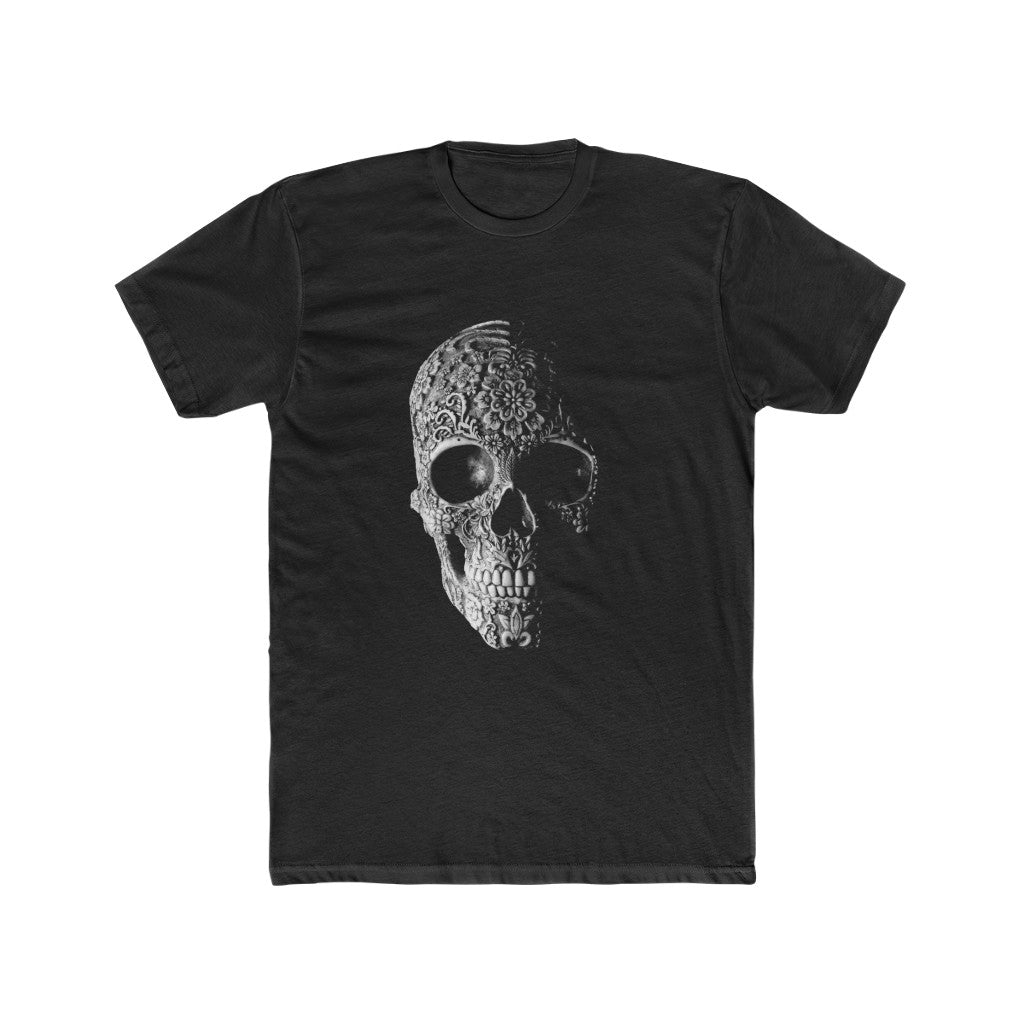 Ornate Floral Skull Cotton Crew Tee