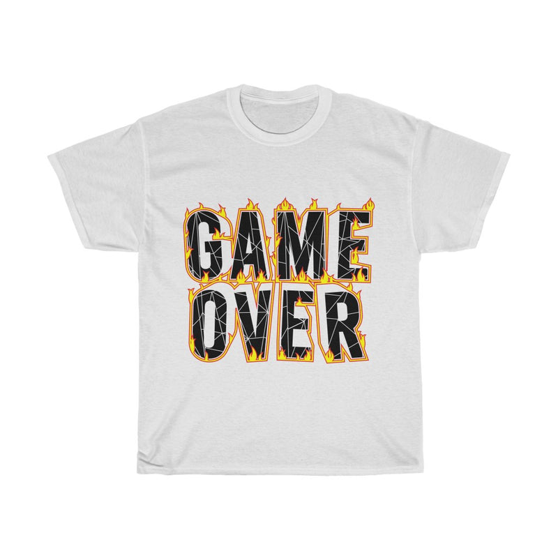 Flaming Game Over Unisex Heavy Cotton Tee