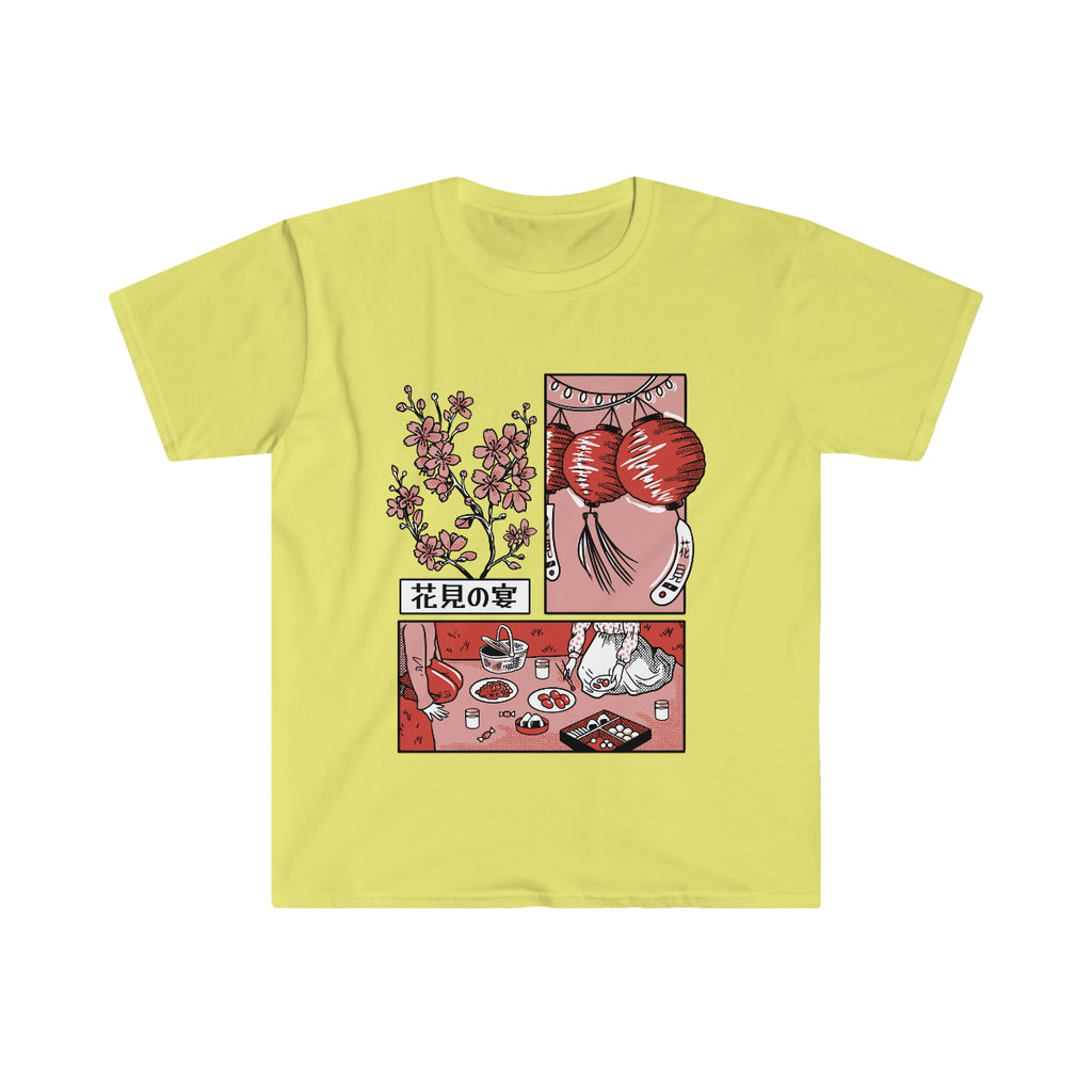 Slice Of Life Manga Cherry Blossom Picnic Unisex Softstyle T-Shirt