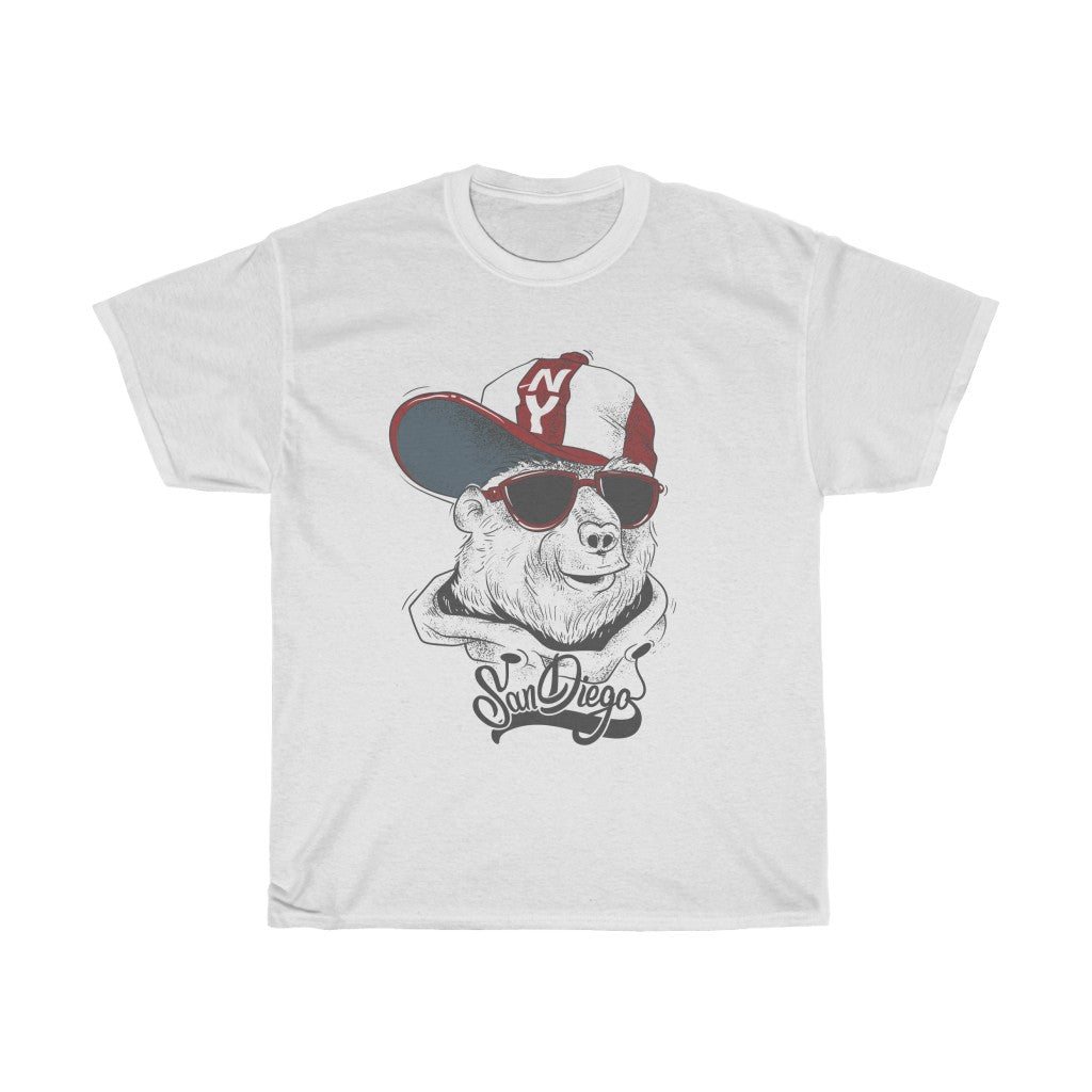 Cool Bear Wearing A Cap Unisex Heavy Cotton Tee