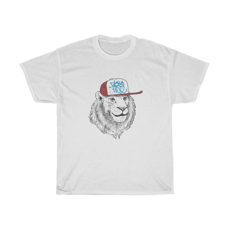 Cool Lion In A Cap Unisex Heavy Cotton Tee
