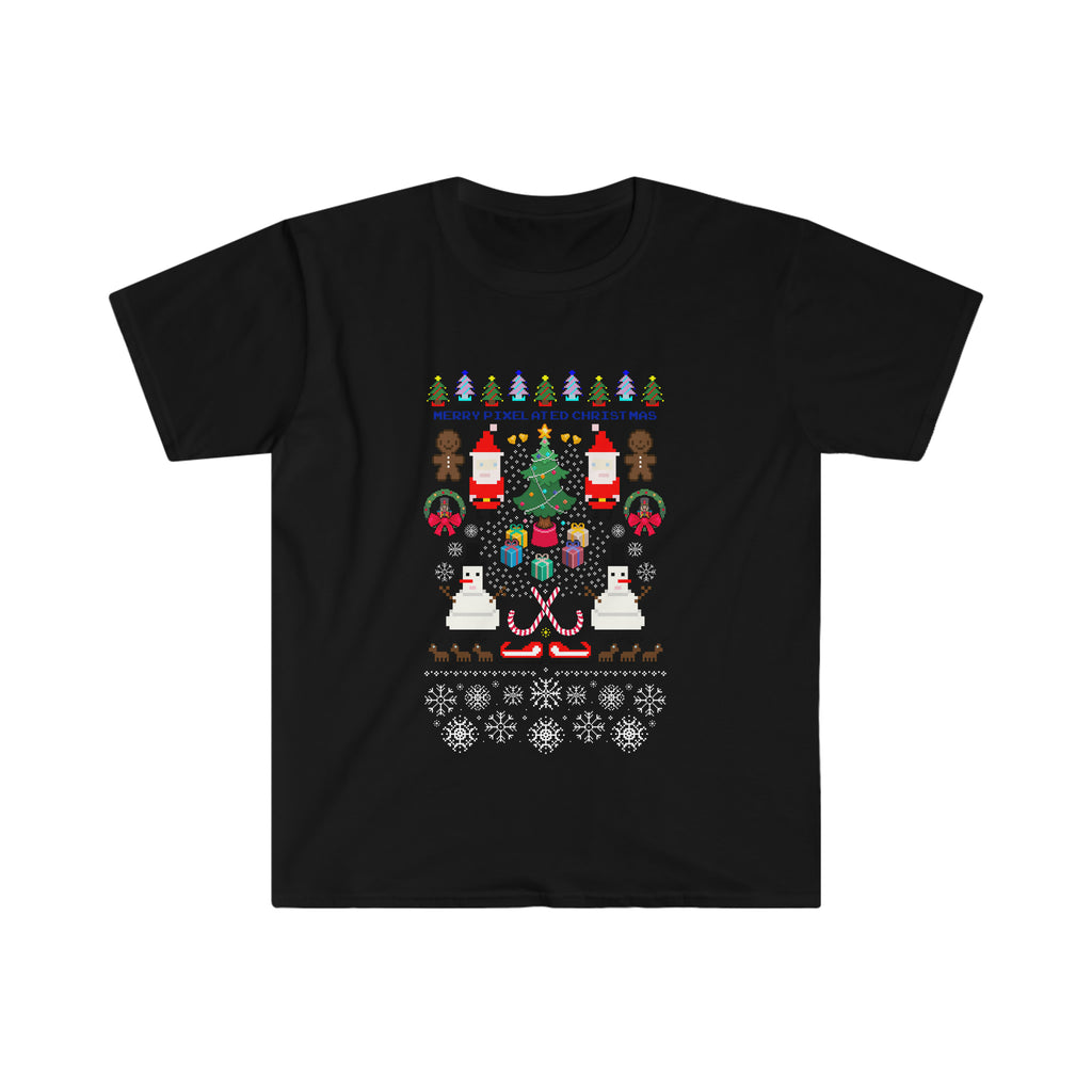Pixelated Christmas Unisex Softstyle T-Shirt