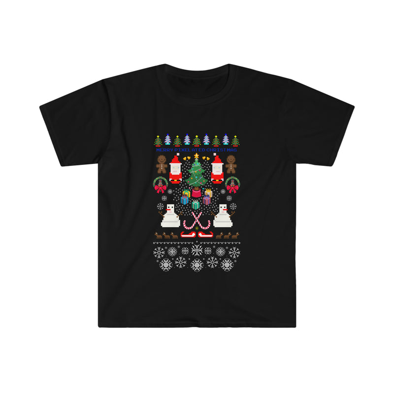 Pixelated Christmas Unisex Softstyle T-Shirt