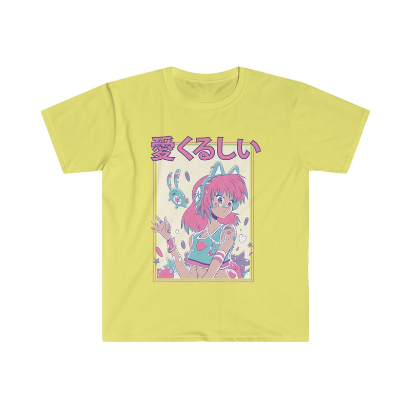 Cute Anime Girl In Cat Ears Unisex Softstyle T-Shirt