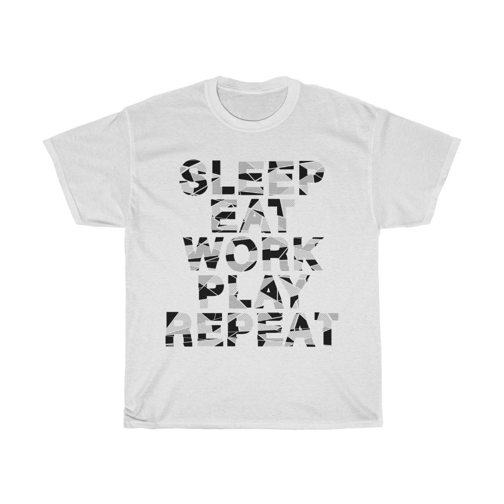 Sleep Eat Work Play Repeat Unisex Heavy Cotton Tee