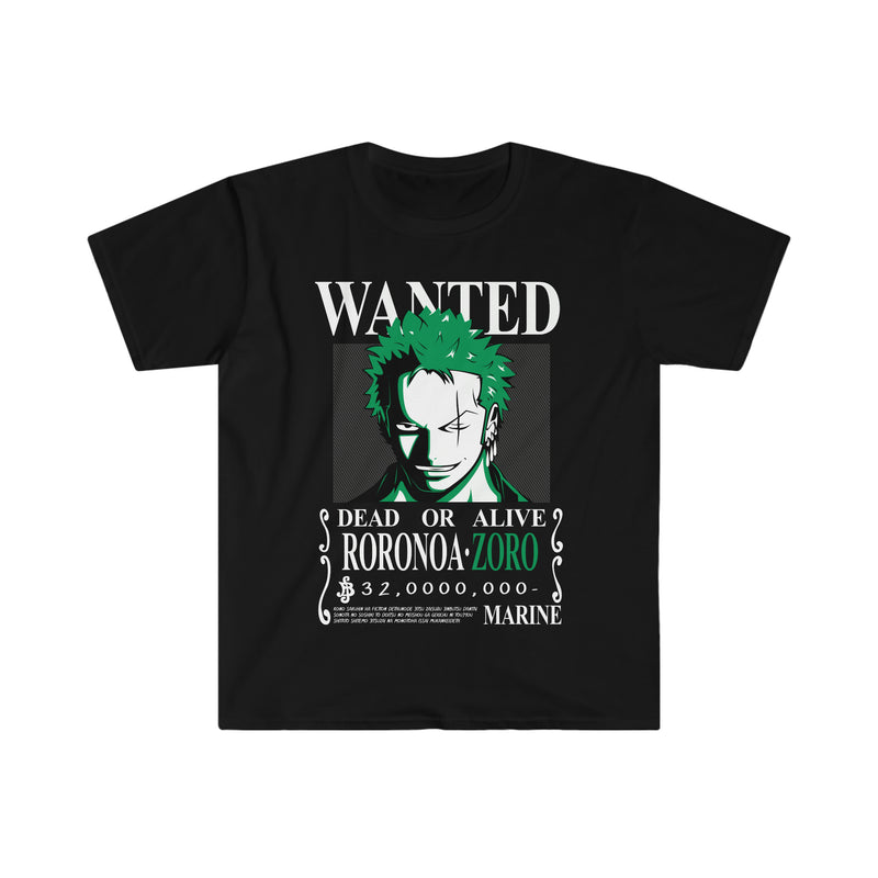Zoro Wanted Poster Unisex Softstyle T-Shirt