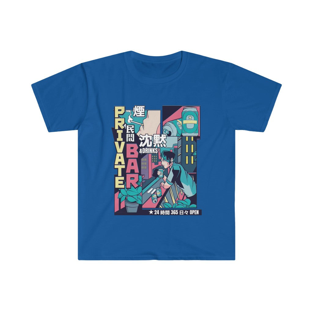 Anime Vaporwave Private Bar Unisex Softstyle T-Shirt