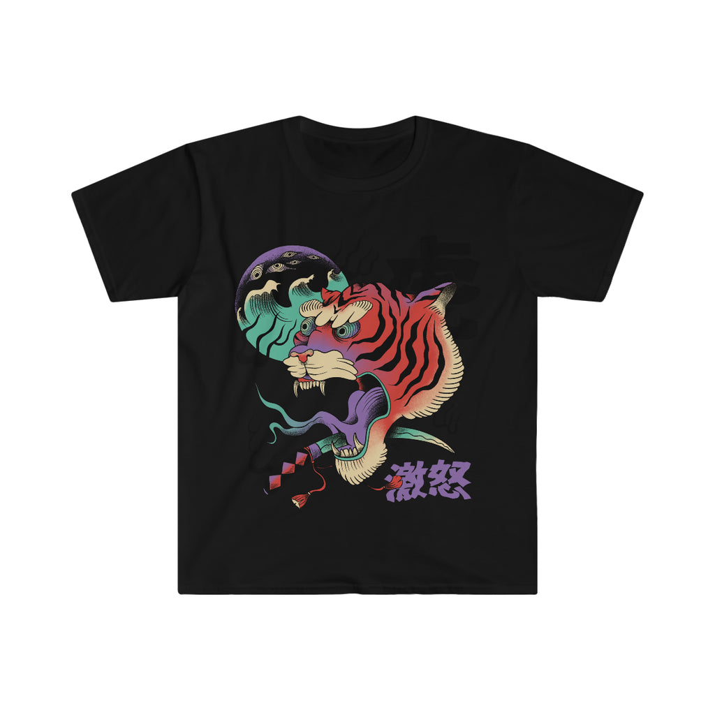 Japanese Nihonga Psychedelic Tiger Unisex Softstyle T-Shirt