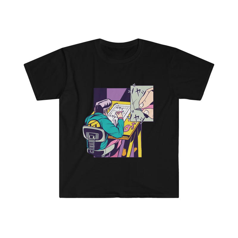 Manga Character Drawing Unisex Softstyle T-Shirt
