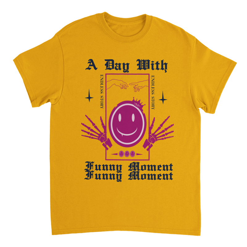 A Day With Funny Moment Heavyweight Unisex Crewneck T-shirt