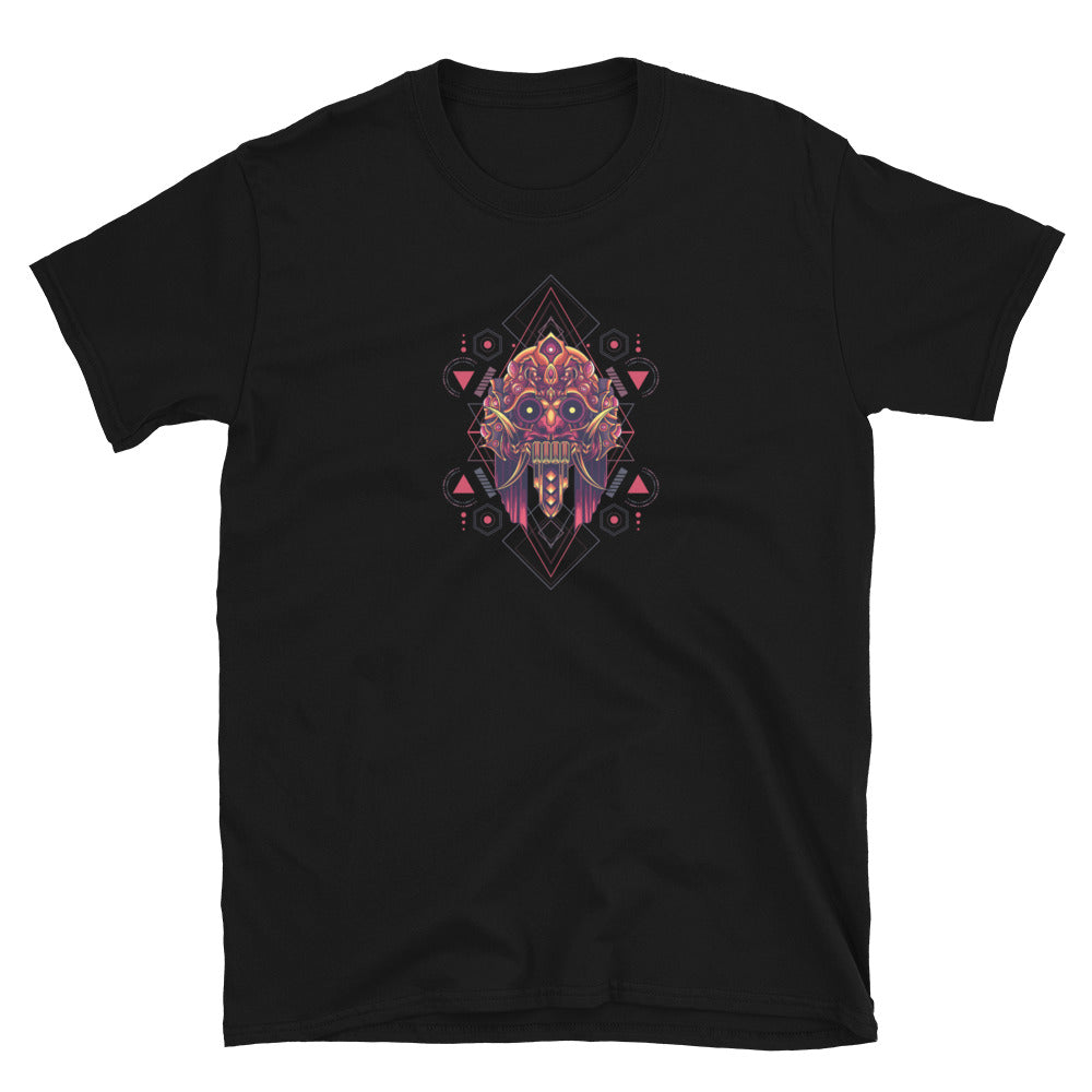 Geometric Hannya Mask Short-Sleeve Unisex T-Shirt